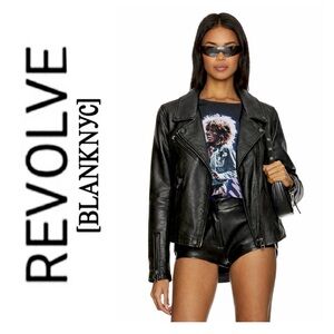 Revolve x Blank NYC Black Moto Faux Leather Jacket